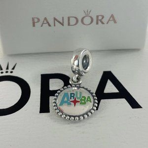 Pandora Aruba Flag  Exclusive Dangle Charm Pendant